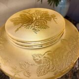 Lampe à poser art nouveau globe fleuri jaune