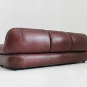 Vintage Sapporo Italian leather sofa Mobil Girgi 1970s