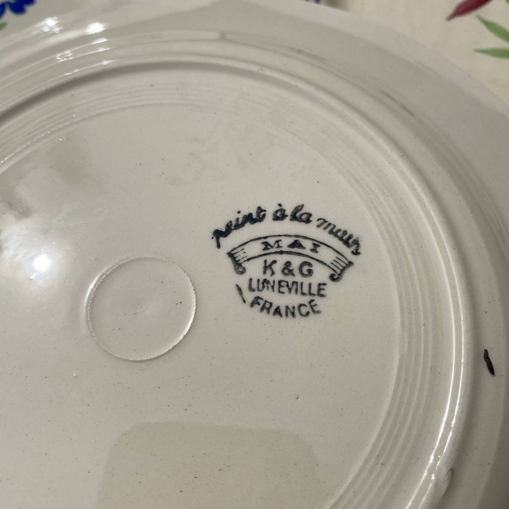 Antique plates Lunéville "MAI"