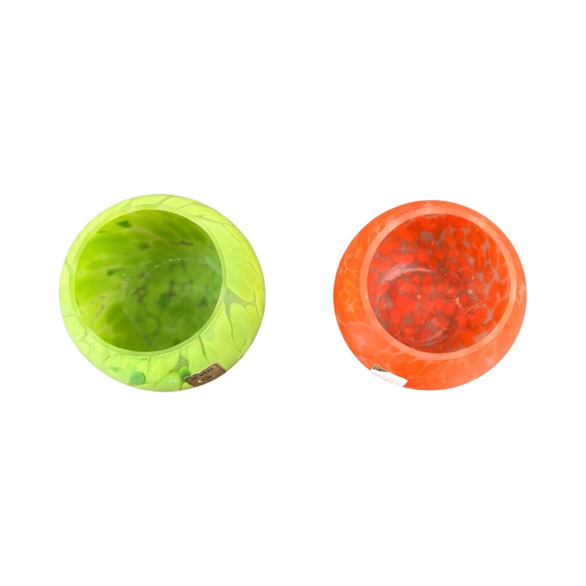 Pair of glass tealight holders, La Vida, 1980s.