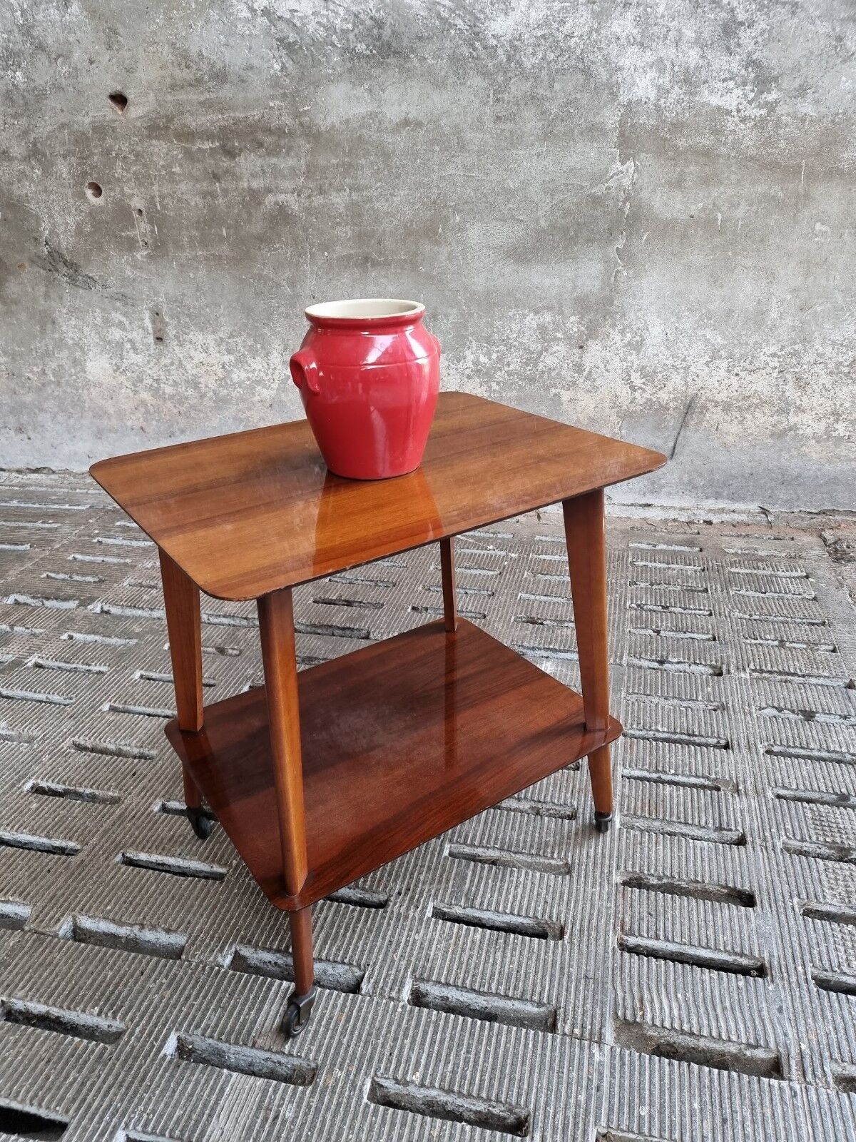 Retro trolley teak design 50s side table