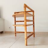 Table d'angle en bambou et rotin par Adrien Audoux et Frida Minet années 50
