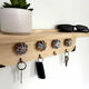 Wall-mounted key holder wooden shelf