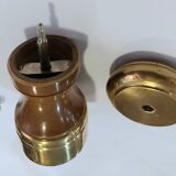Varnished wood and brushed brass pepper mill