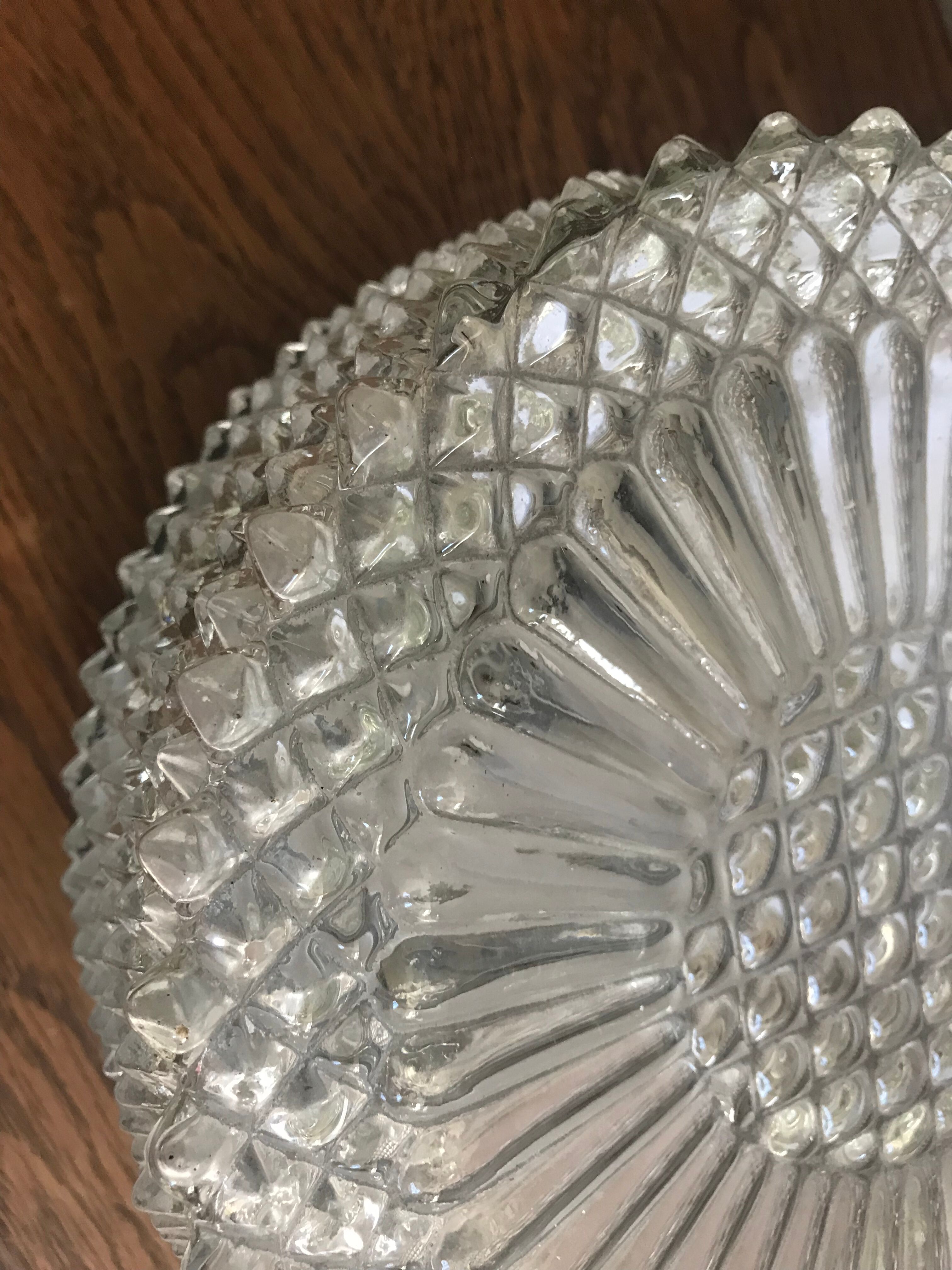 Glass ceiling light circa 1960