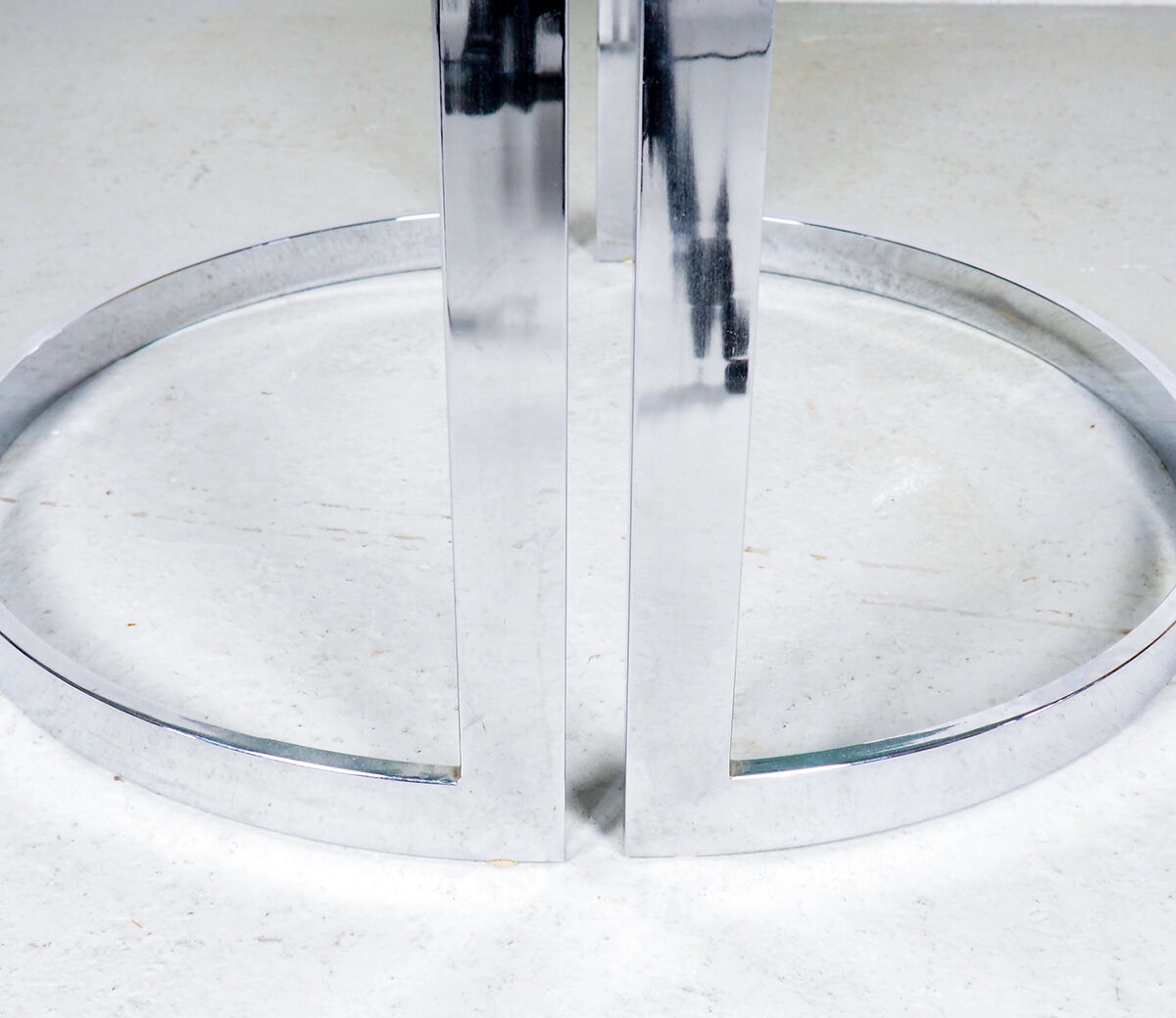 Milo Baughman chrome and smoked glass dinner table, 1970's