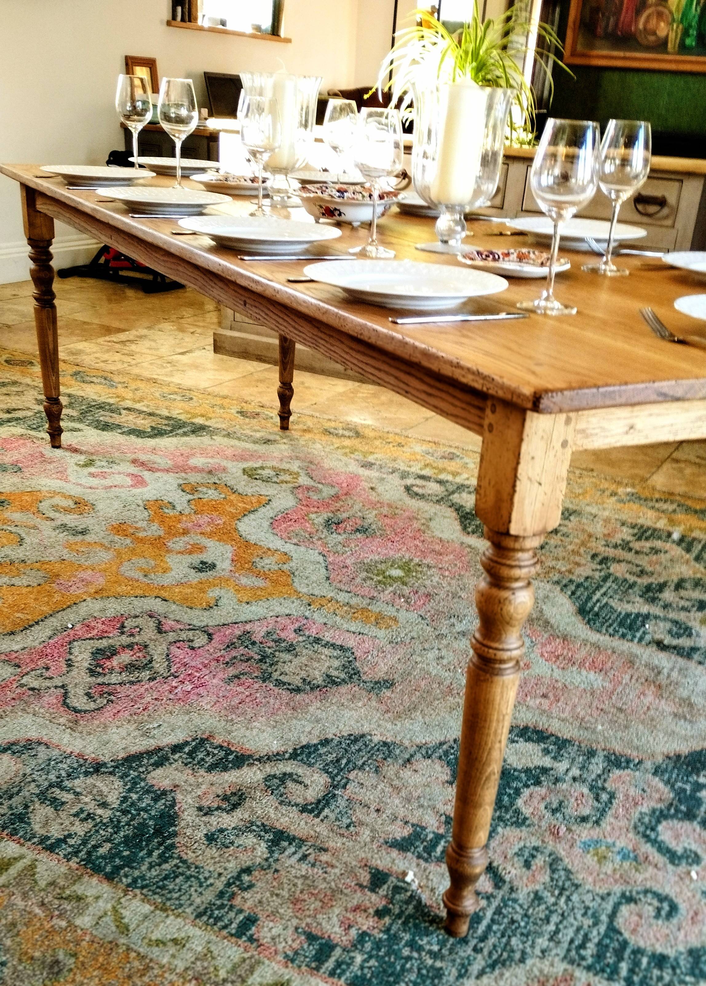 Solid oak farmhouse table