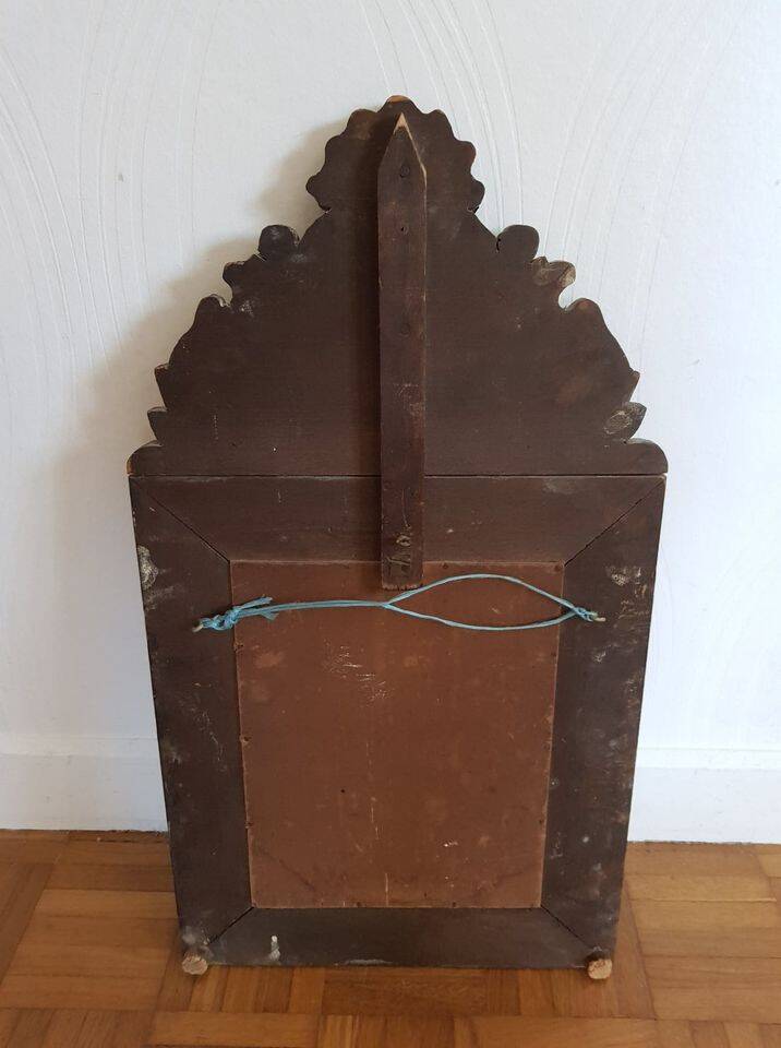 Old mirror with embossed brass beads, late 19th century