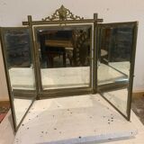 Miroir triptyque en bronze ciselé doré XX siècle