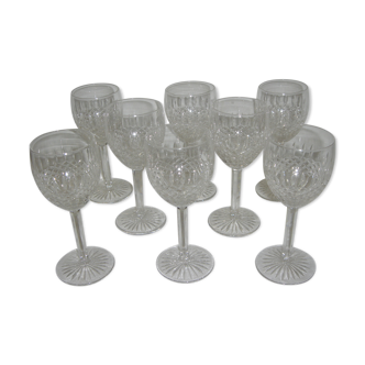 8 verres Saint Louis,  Lorraine, modèle Vendôme 12,5cm