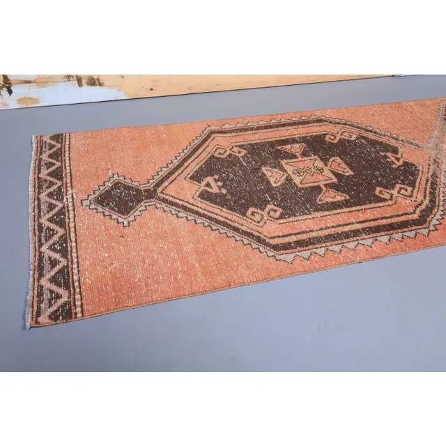 1970s Turkish Hand-Knotted Runner Rug 87x386