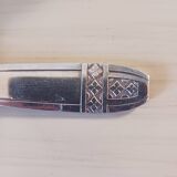 Silver-plated metal ladle, art deco motif.