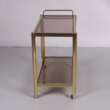 Hollywood Regency trolley with smoked glass