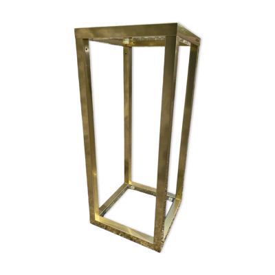 Bout de canape/etagere métal doré carree vintage 1980 pierre vandel 2 eta