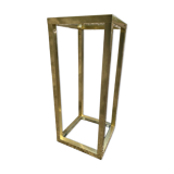 Vintage 1980s square gold metal end table/shelving by pierre vandel, 2 pieces