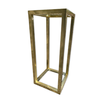 Bout de canape/etagere métal doré carree vintage 1980 pierre vandel 2 eta