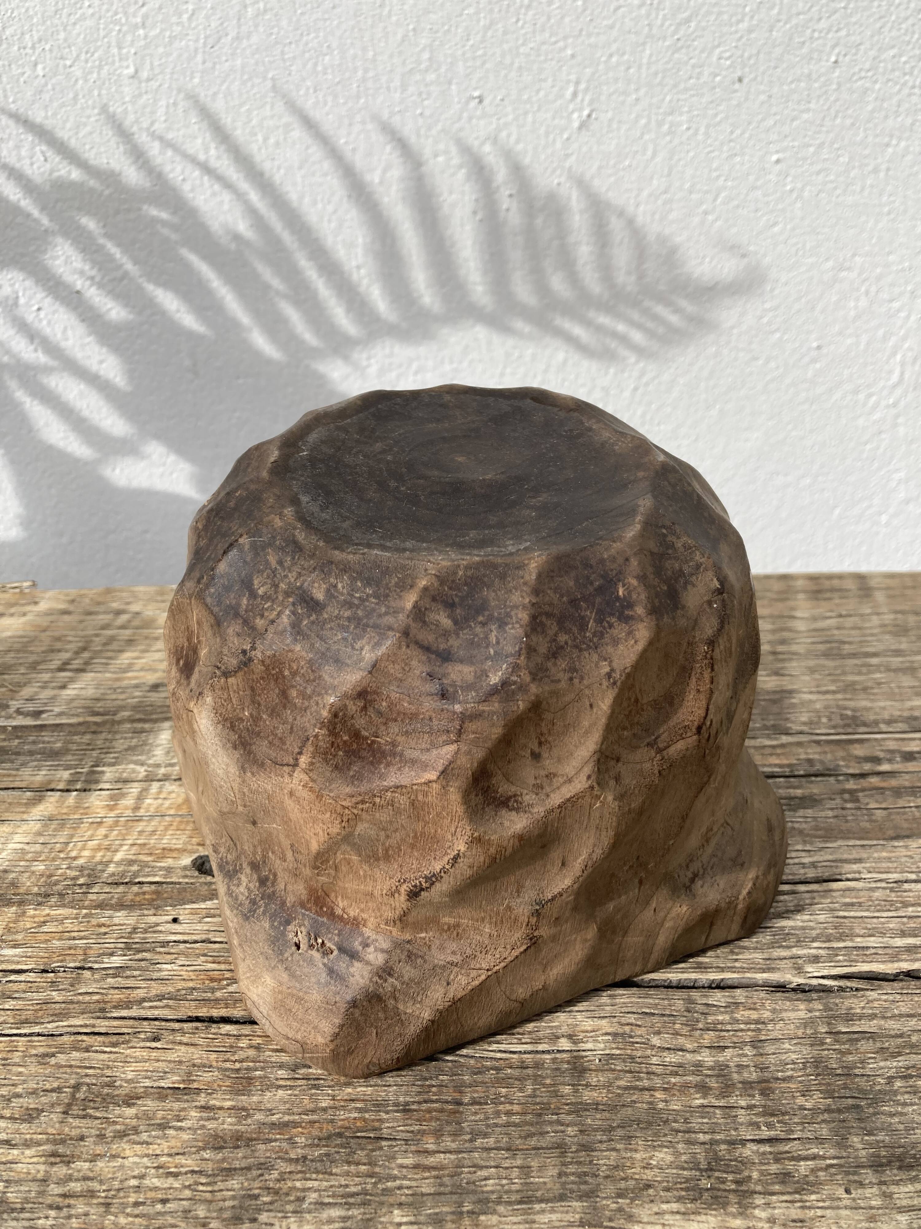 Wooden ashtray from the 1970s vintage brutalist style