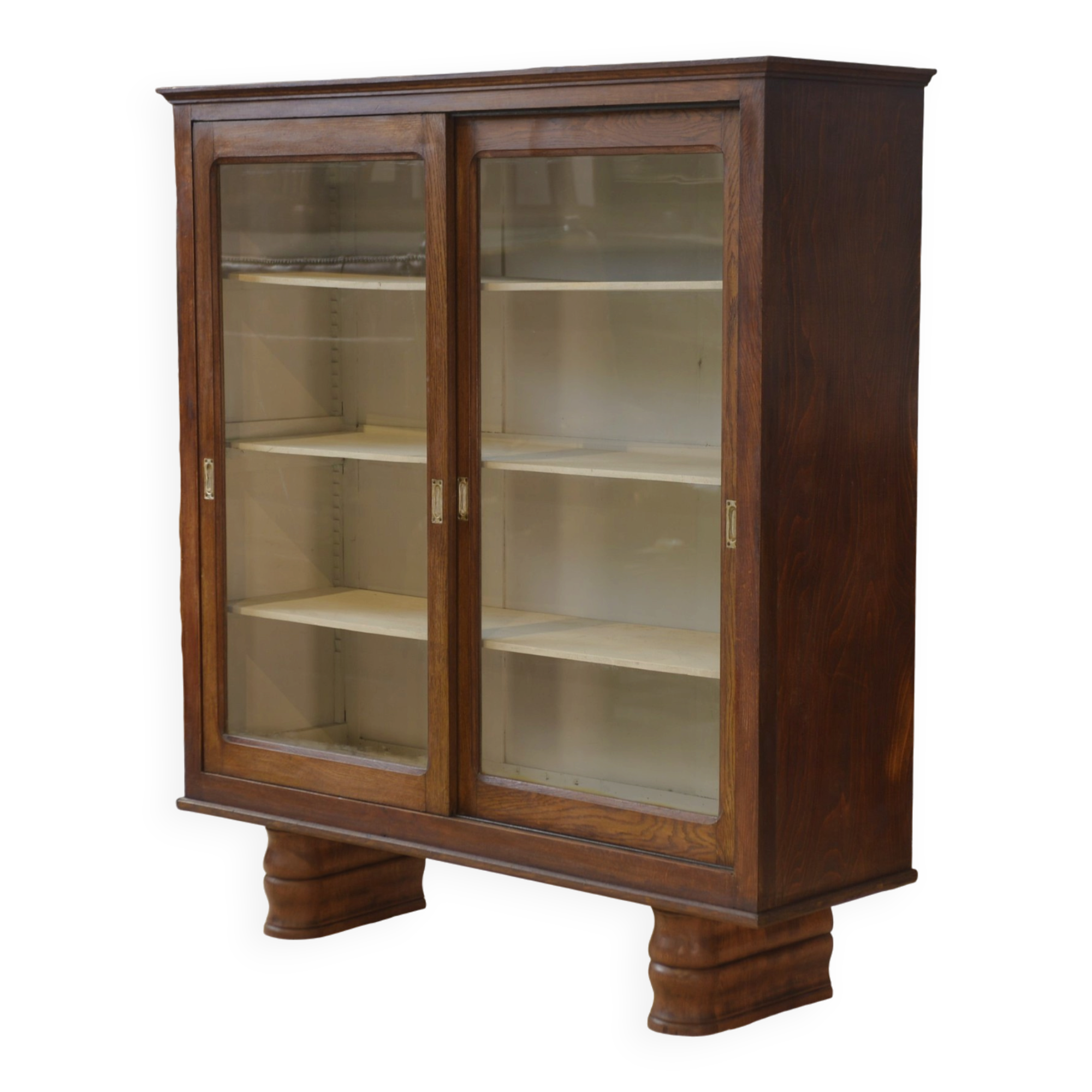 1940s oak display cabinet