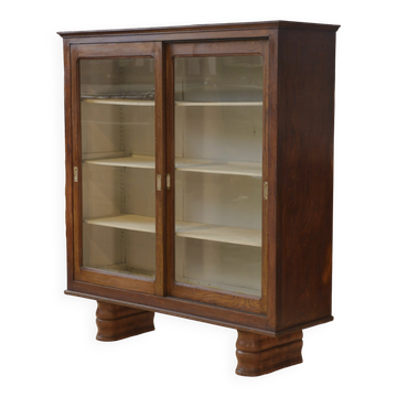 1940s oak display cabinet