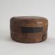 Vintage leather patchwork pouf