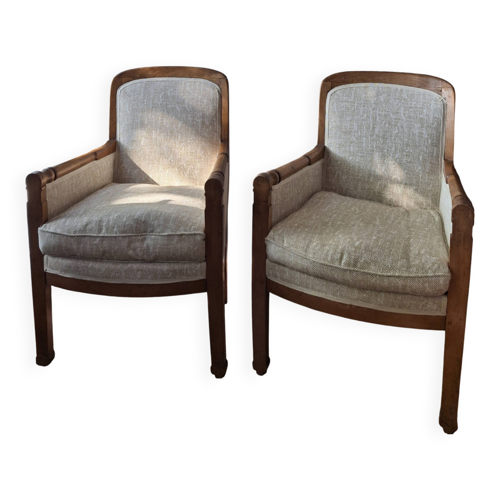 Pair of Bergère-style armchairs