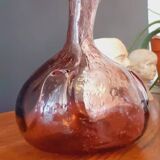 Free-form violet carafe from the 60s in bubble blown glass