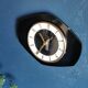 Vintage formica clock silent wall clock "Junghans golden black"