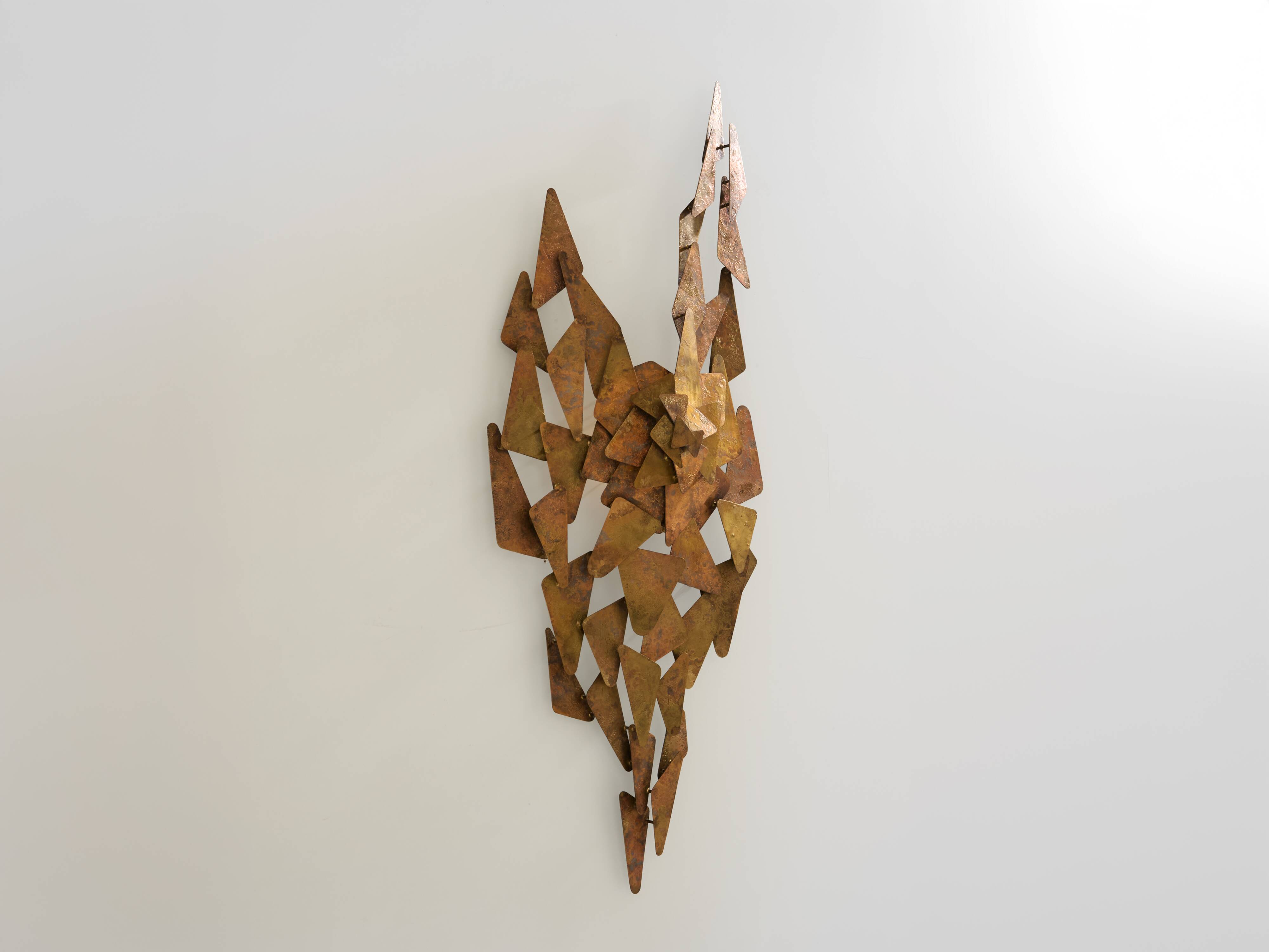 Auguste fixed sculpture metal appliqué patinated around 1970