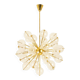 Kamenický Šenov, published by. Brass and glass chandelier. Around 1970.