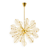 Kamenický Šenov, published by. Brass and glass chandelier. Around 1970.