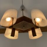 Scandinavian chandelier perspex and wood