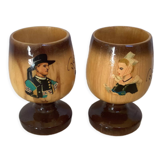 Pair of old Breton wooden shells