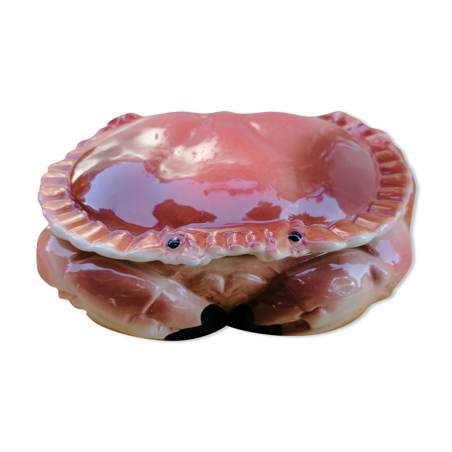 Faïence Caugant bisque crab box