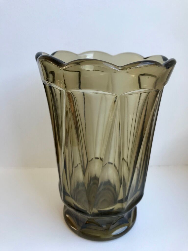 Smoked glass vase 60s-70s