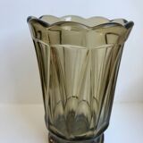 Smoked glass vase 60s-70s