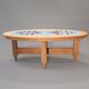 Oak and tile coffee table by Guillerme et Chambron for Votre Maison, 1970s.