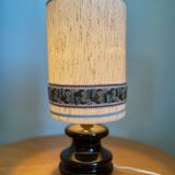 Vintage ceramic lamp and shade, 1970