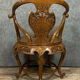 Pair of chinese chairs in exotic wooden barrel shape around 1900-1920