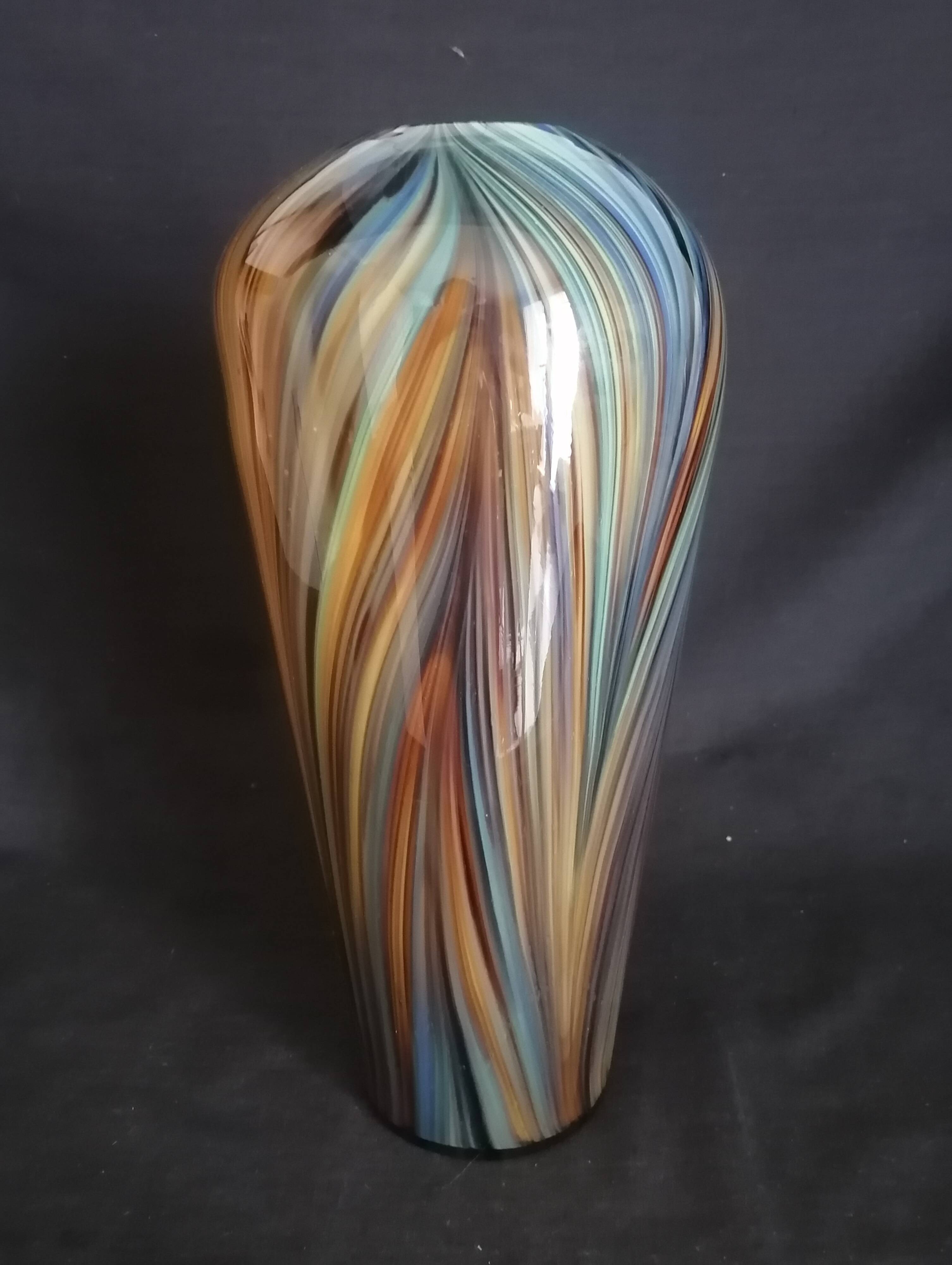 Grand vase balustre en verre de Murano, h - 30 cm.