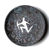 Wall plate in ceramic fat lava, rock decoration, 70s