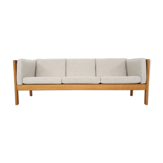 Scandinavian modern light oak three seater sofa 1960's