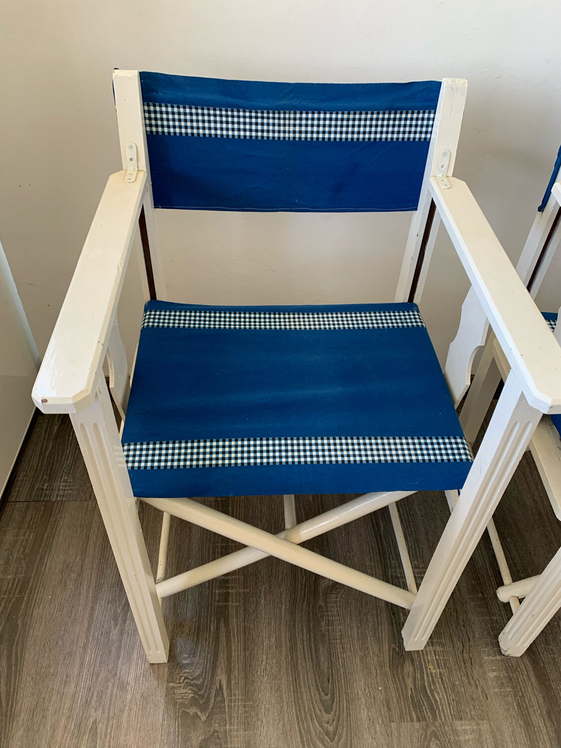 Pair of blue beach chairs