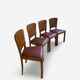 Set of 4 Art Deco dining chairs in walnut, Italy, 1930s-1940s.
