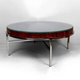 Modernist Coffee Table – Chrome & Exotic Wood – Italy, Circa 1960-1970