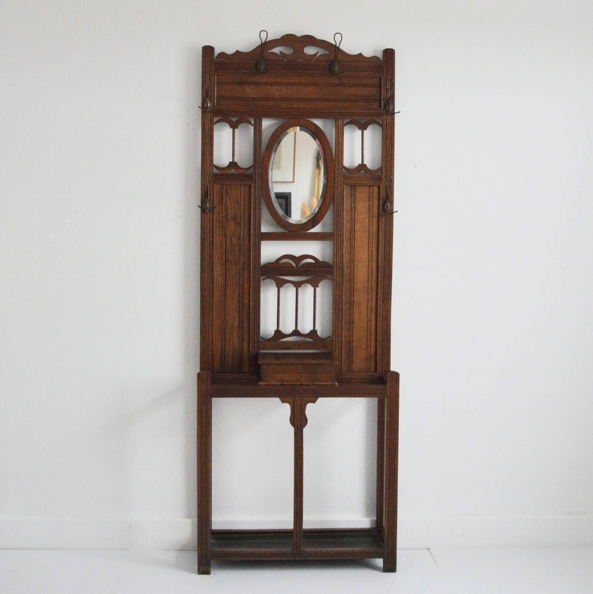 Vintage 1930s Art Deco Entrance Cloakroom / Coat Rack