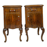 Tables de chevet italiennes en noyer, années 1930/1940