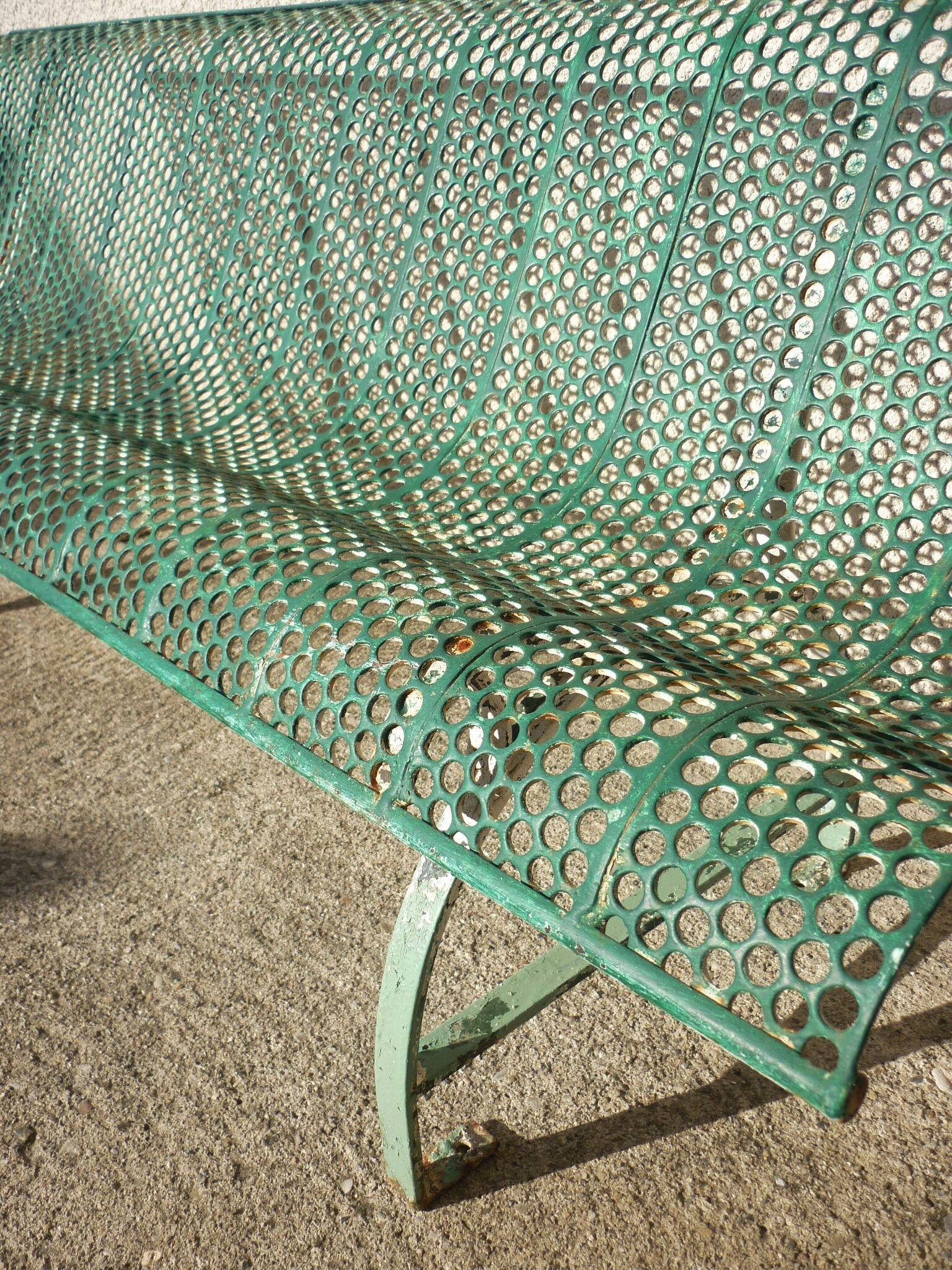 School bench or kindergarten, perforated metal, 50s/60