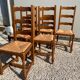 Lot de 6 chaises bois et paille
