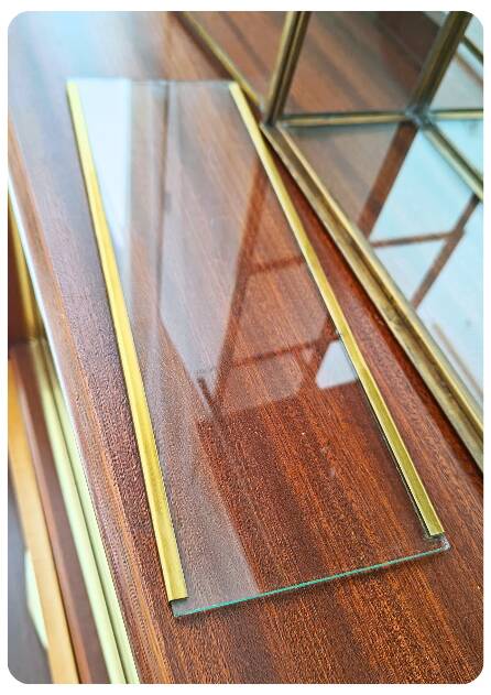 Vintage Mid Century Handmade Brass Wall Vitrine