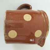 Petit pot à lait caramel à pois – Poterie savoyarde vintage